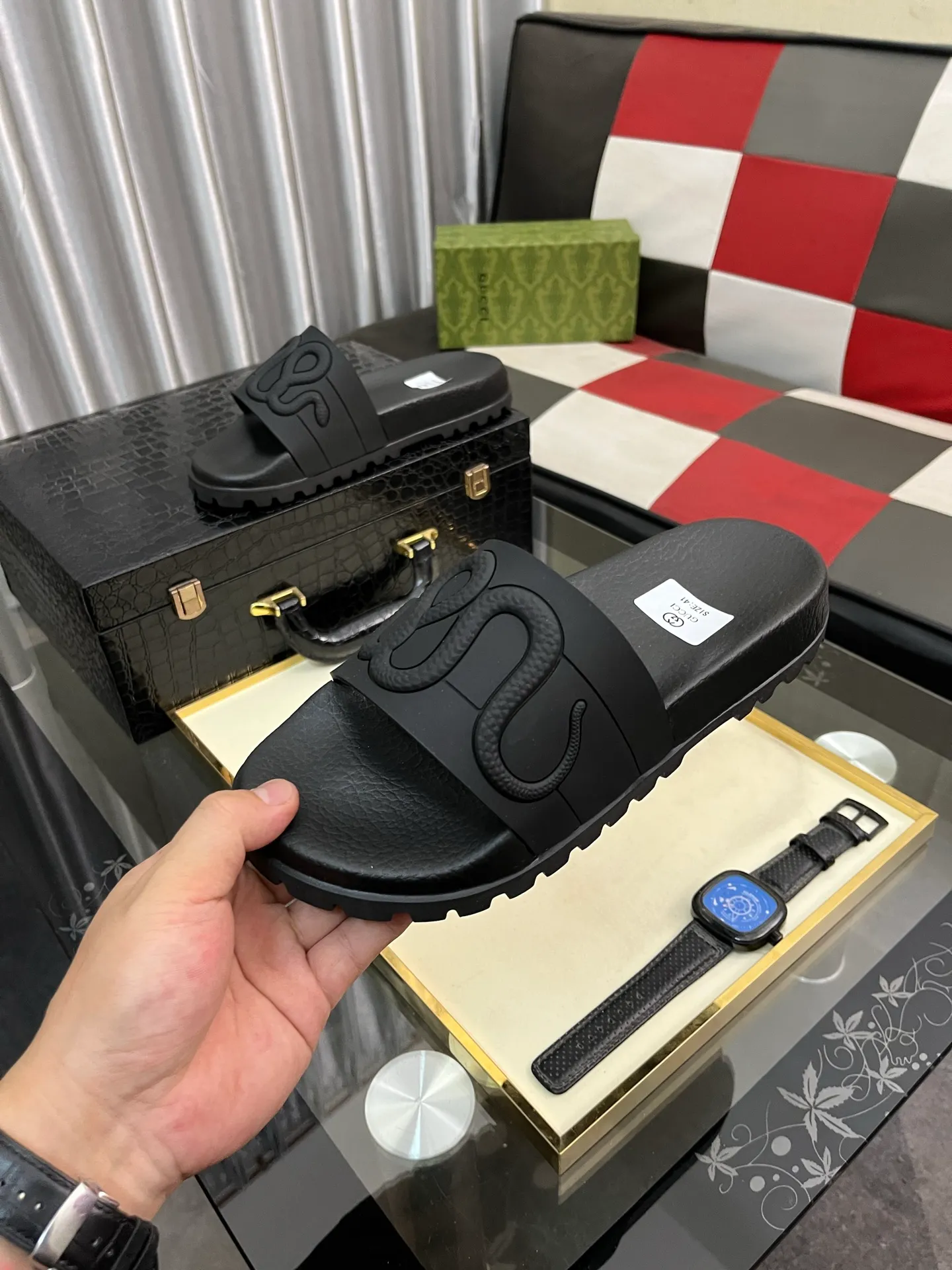 Men's men's shoes💰260⌚️⌚️ＧＵＣＣＩ.Gucci.Official website 1:1 popular slippers hot sale! Original original material 🩴 SIZE: 38-46 (45.46 non-refundable)